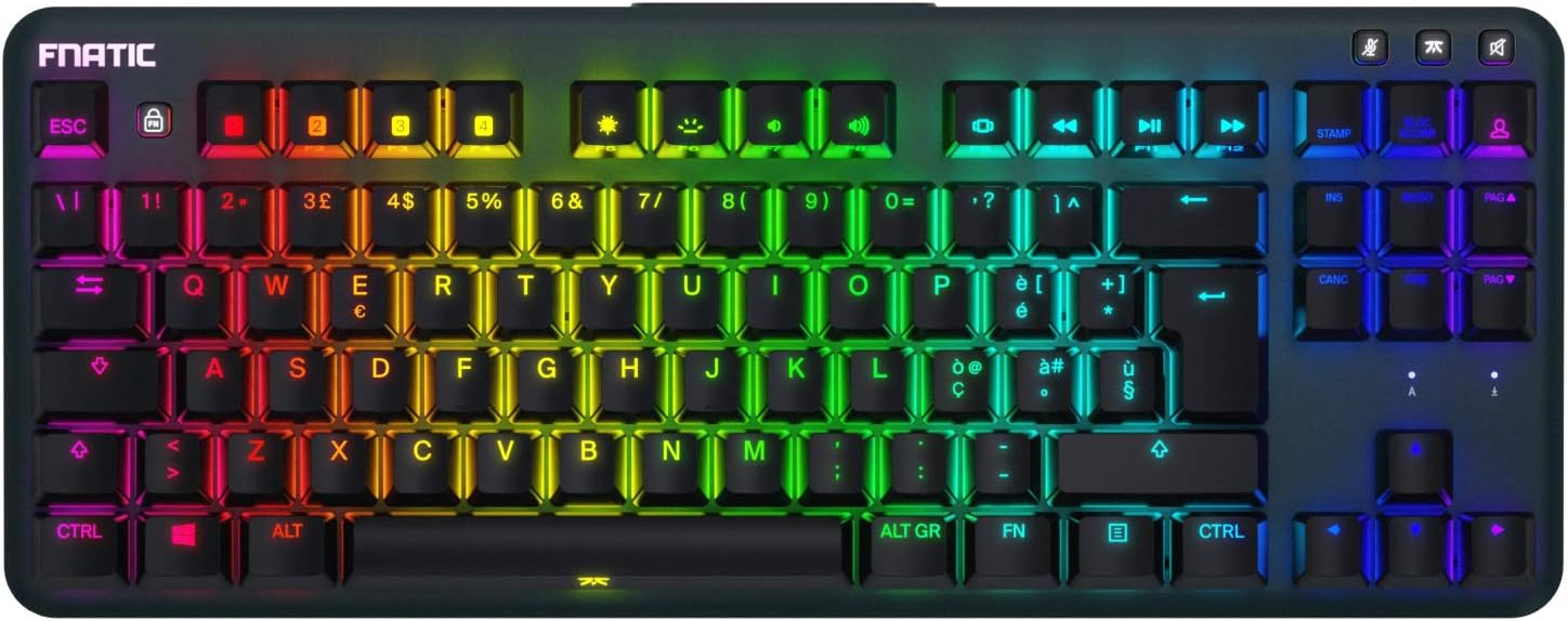 Fnatic miniSTREAK, TKL Gaming Tastatur, RGB LED - ISO-IT, MX-Silent-Red ...